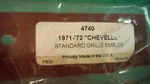 BM69 Chevrolet Chevelle Bow Tie Grill Emblem Vintage 1971-2 #4740 Trim Parts - Picture 1 of 5