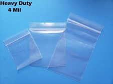 Clear Reclosable Zip Seal 4Mil Lock Top Bags Heavy Duty Plastic 4 Mil Baggies