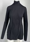 Prada 2021 Women's Black Long Sleeve Stretch Turtleneck T-Shirt sz 48 NWT