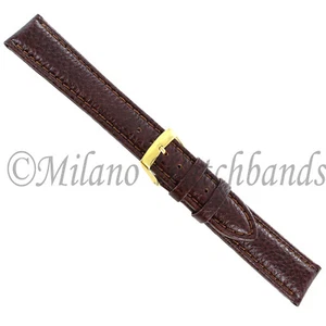 16mm Morellato Brown Genuine Calfskin Leather Padded Stitched Watch Band 754 - Picture 1 of 4