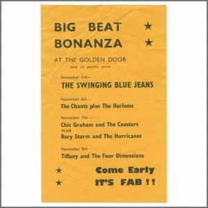 Rory Storm & The Hurricanes 1960s Ashton Baths Handbill Flyer Johnny Guitar (UK) - Imagen 1 de 1