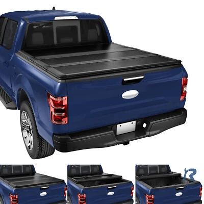 Cubierta rígida triple plegable con bloqueo de cama larga 8 pies apta para Ford F-150 2015-2024 Foto 1 de 4