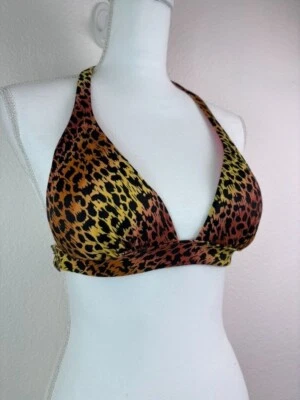 Victoria's Secret Mujer Pequeño Animal Print Halter Tie Push Up Bikini Bañador Top Foto 1 de 4