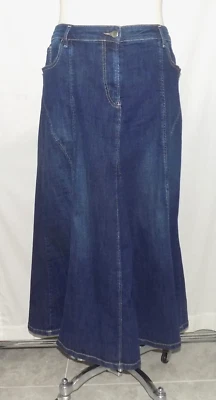 Falda Jean Persona by Marina Rinaldi Azul Elastizada Denim Largo Midi Línea A 18 Foto 1 de 4