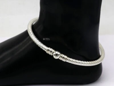 925Sterling silver Handmade plain design indian traditional women's kada nsfk113 - Image 1 of 4