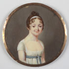 Frau Pernot ""Lächelndes Mädchen"", feine Miniatur, ca. 1805