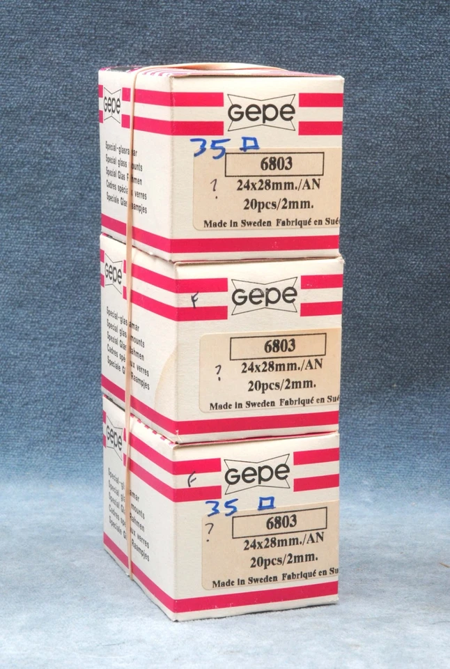 LOT OF 3 BOXES OF GEPE #6803 24X28MM SLIDE MOUNTS, 60 MOUNTS TOTAL - Image 1 of 1