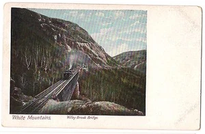 White Mountains WILLEY BROOK BRIDGE Tren en vías Nuevo Hampshire Postal NH - Imagen 1 de 2