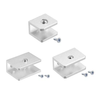 UXCELL Glass Shelf Brackets-Adjustable Aluminum Alloy Glass Clamp Clip Holder Rectangle