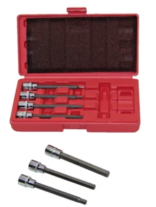 7 pcs 3/8" Dr. Hex Bit Socket Allen Hex Key Socket Wrench Extra Long STANDARD - Picture 1 of 1