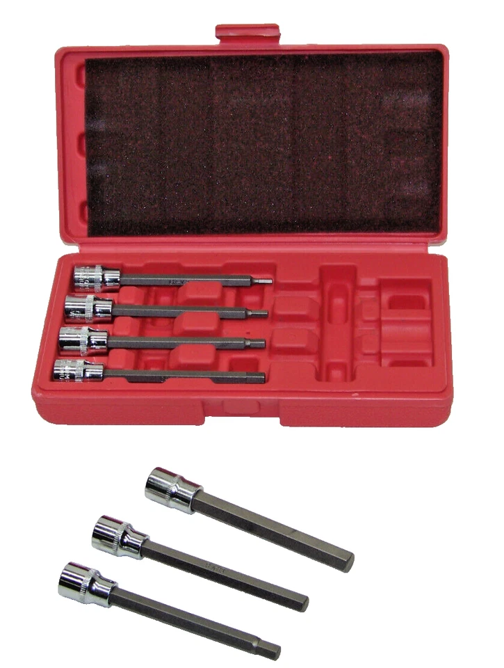 7 pcs 3/8" Dr. Hex Bit Socket Allen Hex Key Socket Wrench Extra Long STANDARD - Image 1 of 1