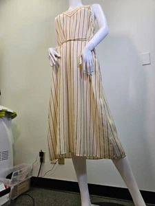 Gelb, weiß und schwarz gestreiftes großes Damenkleid aus 100 % Seide von Rag & Bone - Bild 1 von 12