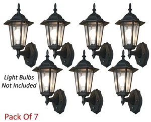 Premium Outdoor Wall Lighting Systems With Dusk-To-Dawn illumination Pack Of 7 - Picture 1 of 6