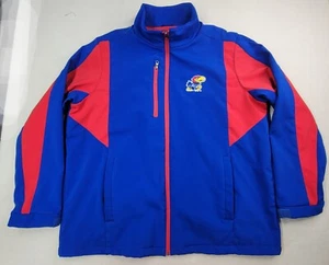 Kansas Jayhawks Jacket Mens 2XL Soft Shell Lined Pockets Embroidered Limited Use - Picture 1 of 12