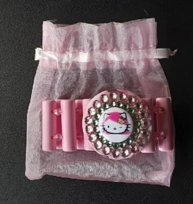 Tarina Tarantino Hello Kitty Pinkhead Pop Remolino Pulsera Elástica Rosa/Blanco NUEVO Foto 1 de 4