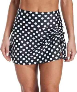 CharmLeaks Womens Skirted Bikini Bottom w/ Briefs Swim Skirt High Waist Split, M - Picture 1 of 9