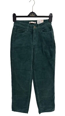 So Goods For Life 青少年高腰绿色灯芯绒直筒裤尺寸 3/26W — 第 1/4 张图片