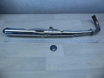 Yamaha R5B RD350 1971 Y775-2) cromo escape cabezal silenciador tubo montaje Foto 1 de 4