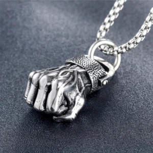 Puño Guante Colgante Collar Acero Inoxidable Cadena Set MENDEL Genial Hombre Boxeo - Imagen 1 de 5