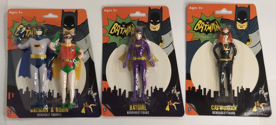 1966 Classic DC Comics Batman and Robin Bendable Figure Set Rm4030