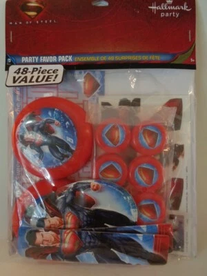 1 PACK SELLO SUPERMAN HOMBRE DE ACERO FIESTA FAVOR PACK VALOR 48 PIEZAS, NUEVO Foto 1 de 2