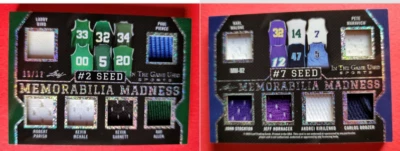 LARRY BIRD KEVIN MCHALE PETE MARAVICH GARNETT MALONE STOCKTON JERSEY CARD #10/12 - Image 1 of 4