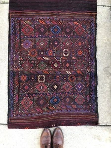 3X7 BALOCH TRIBAL VINTAGE HANDMADE WOOL AUTHENTIC BAKHTIARI RUNNER RUG - Picture 1 of 12