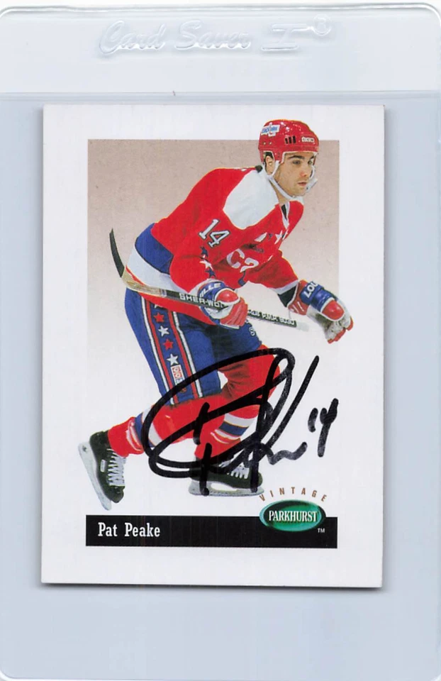 1994/95 Parkhurst #V63 Pat Peake Capitals Signed Auto *J7741 - Image 1 of 2