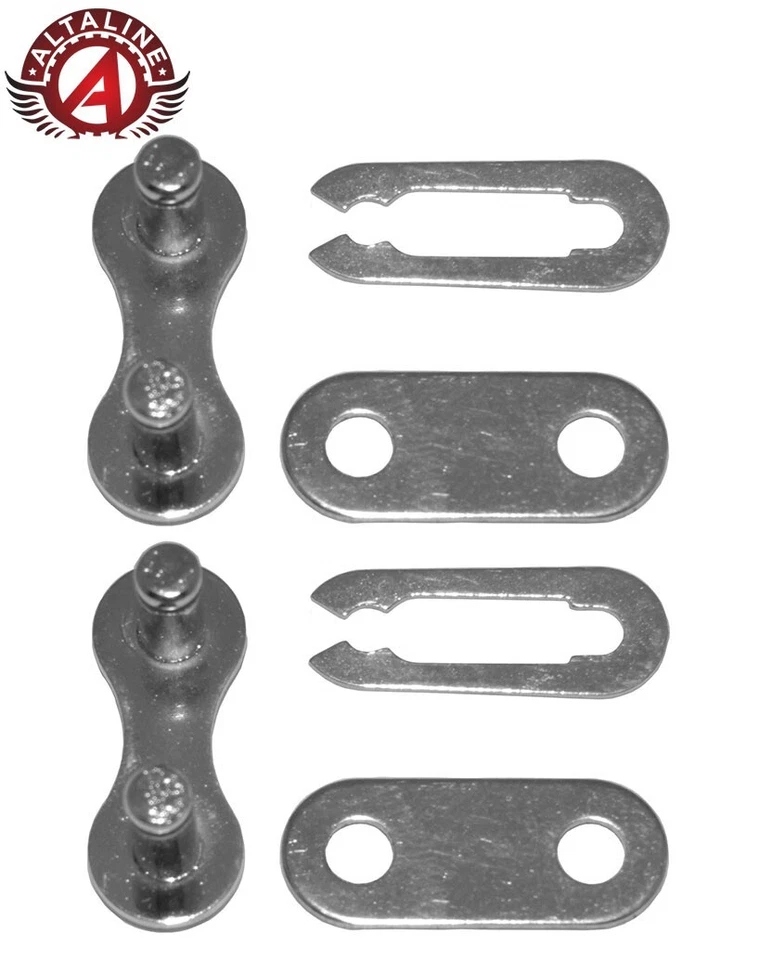 2 (TWO) KMC Multispeed Bicycle Master Links Single 1 Speed Quick Connect Chrome. - Image 1 of 1