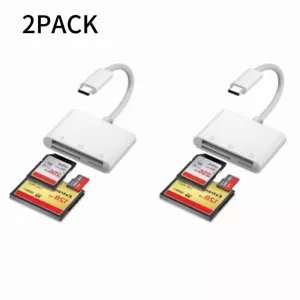 2PACK USB C SD Card Reader USB C to SD CF Card Reader 3 in 1 - Picture 1 of 7