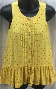 Tucker & Tate Blouse Top Large 10 12 Yellow Ruffle Sleeveless Girls Lined 5575 - Picture 1 of 5
