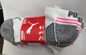 Puma niedrig geschnittene gepolsterte grau rosa Damensocken 6er-Pack Größe 9-11 - Bild 1 von 1