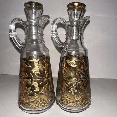 MCM Georges Briard 1960 22 quilates "oro español" aceite y vinagre cruets ancla en cuclillas Foto 1 de 4