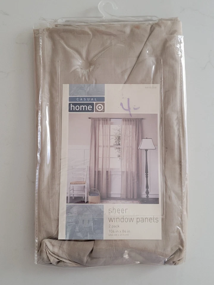 Target Casual Home 2005 paquete de dos paneles de ventana transparentes - 104" x 84" - nuevo en paquete Foto 1 de 1