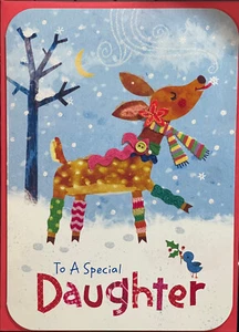 Karte Papyrus an eine besondere Tochter - bunter Hirsch - Frohe Weihnachten mit Liebe - Bild 1 von 3