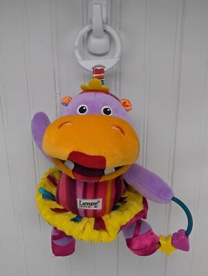 Peluche Lamaze púrpura hipopótamo 2010 colgante bebé juguete hipopótamo Foto 1 de 4