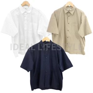 UNIQLO :C Broadcloth Oversized Shirt S-4XL Short-Sleeve Cotton Men 476246 NWT - Picture 1 of 13