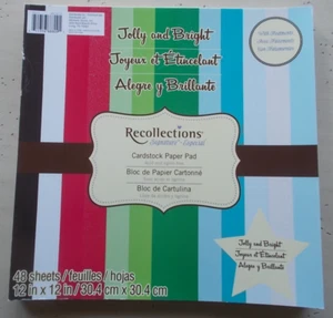 Recollections Jolly & Bright Cardstock Paper 48 Sheets 12x12 Textured Glitter - Picture 1 of 1