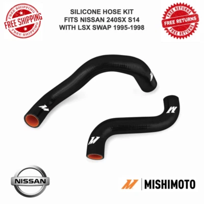 Kit de manguera de silicona negra Mishimoto para Nissan 240SX S14 1995-1998 con intercambio LSX Foto 1 de 4