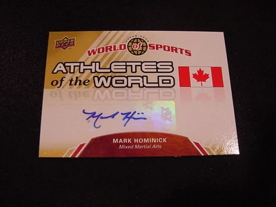 NICE Mark Hominick 2010 Upper Deck #AW-79 Athletes of the World Auto'd Card, MMA - Image 1 of 2