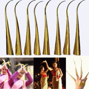 4X Set Per Fingernails 8 pcs. Thai Dance Fingernails Claws Costume Jewelry Brass - Picture 1 of 9