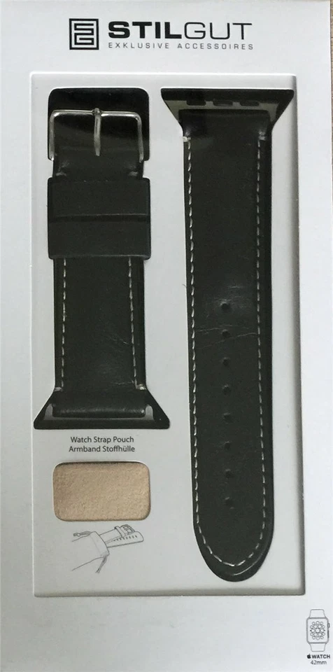 StilGut Watch Strap Uhrenarmband kompatibel mit Apple Watch Series 5 (42 mm) Sch - Bild 1 von 1