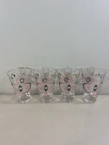 4er Set Libbey Sevilla rosa und schwarz Atomic Becher mit flachem Boden - Bild 1 von 10