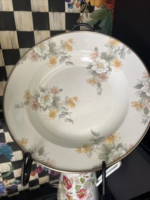 Mackenzie-Childs 1995 Camp Floral Esmalte Cuenco Blanco 9"" Foto 1 de 3