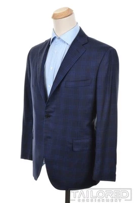 Blazer chaqueta abrigo deportivo BELVEST azul a cuadros 100 % lana - EU 54 / US 42 R Foto 1 de 4