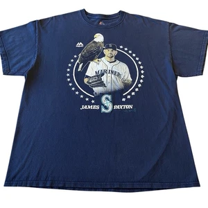 Majestic Seattle Mariners MLB James Paxton #65 Teal T-Shirt Jersey XL - Picture 1 of 5