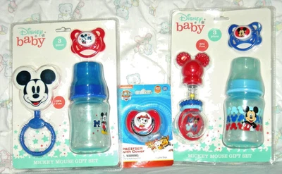 LOTE de chupete biberón sonajero patrulla canina bebé Mickey Mouse Disney Foto 1 de 4