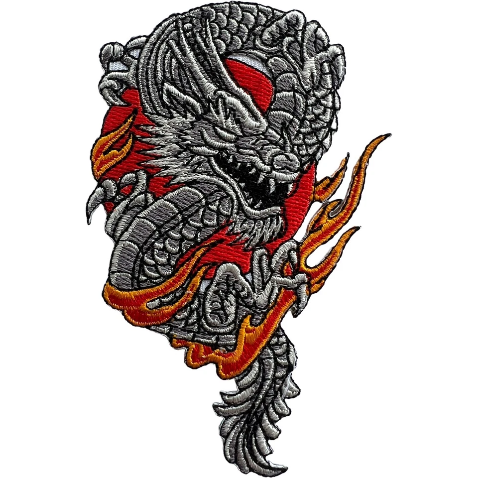Chinese Dragon Patch Embroidered Badge Iron Sew On Trousers Jacket T Shirt Jeans - Image 1 of 1