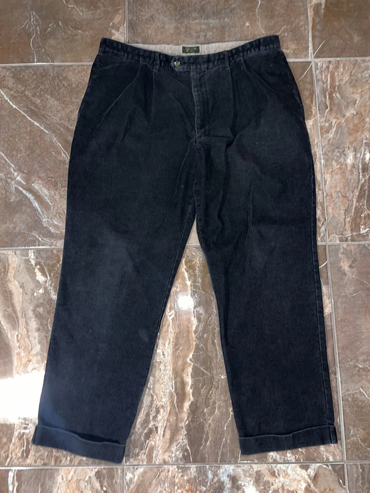 Docker's брюки мужской вельвет расслабленный манжеты Khakis темно-синий 40/30 промежности стежок - Изображение 1 из 4