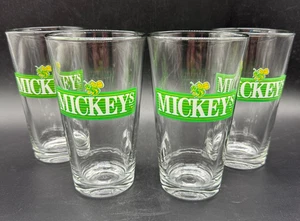 4er Set Anchor Hocking Mickeys Malz Schnaps 5-3/4" Bier Grün Klar Pint Gläser - Bild 1 von 8